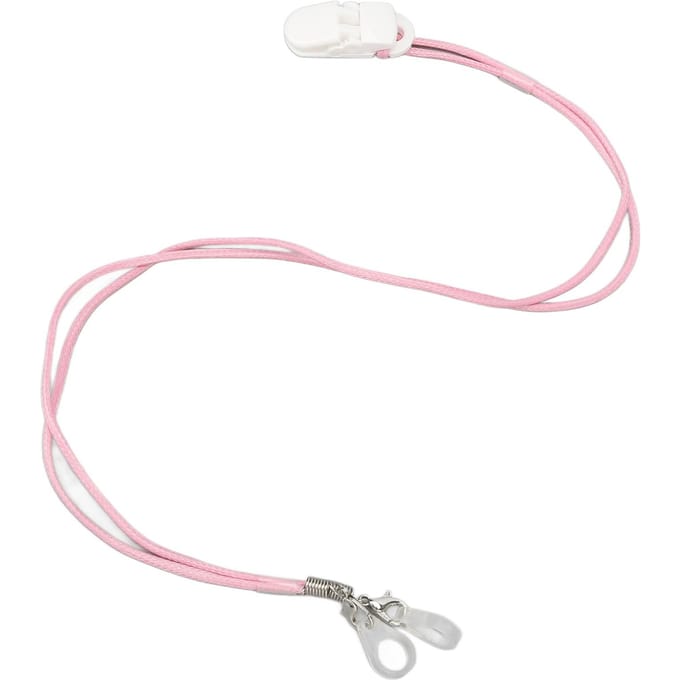 Câble d'écouteur 2 broches Lanière portable anti-perte Sécurité Fixation à clip blanc Protection Rose white