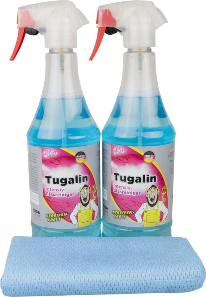 Tugalin Glasreiniger 2 x 1L. + 1 x Microvezel