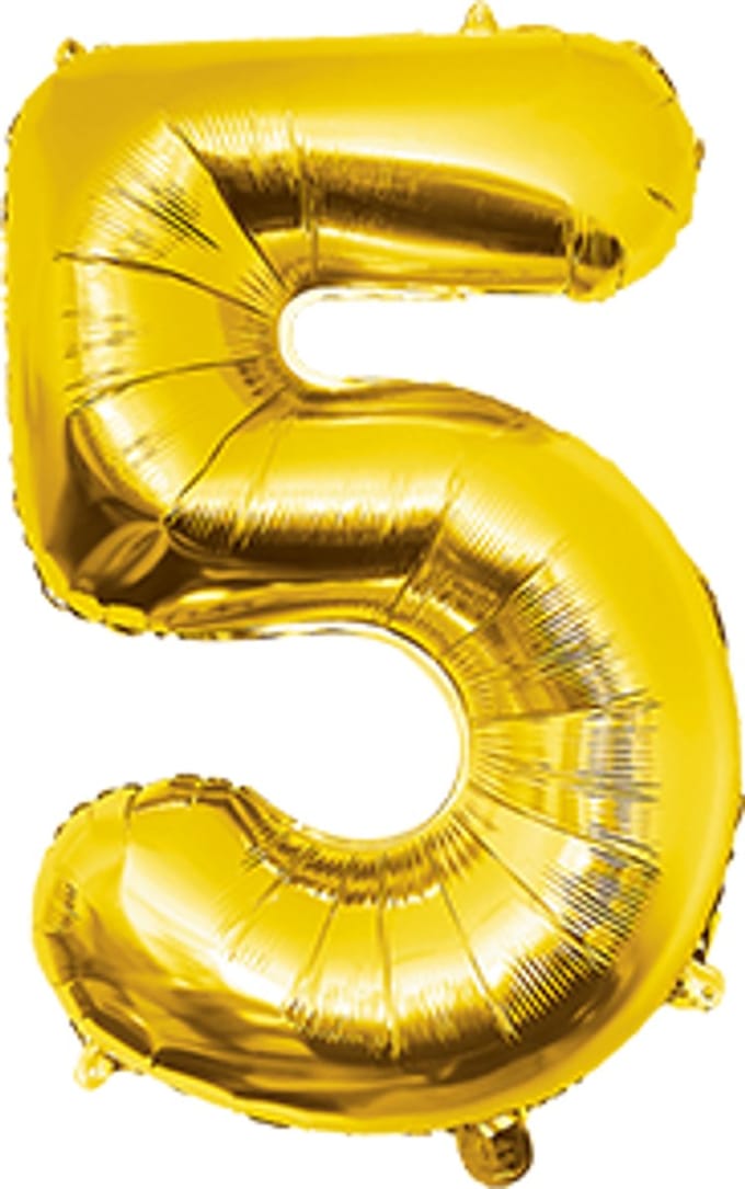 Foil Balloon 40 cm- no.5 Gold