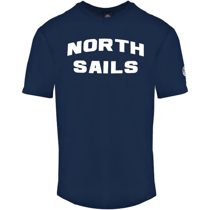 Marineblauw T-shirt met merklogo van North Sails