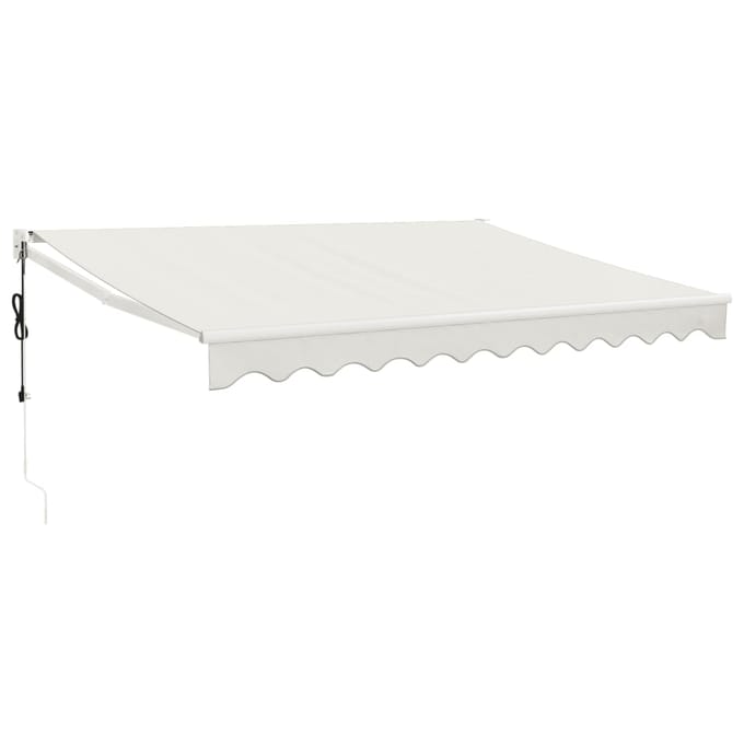 vidaXL - Uitschuifbare - luifel - Crème - met - Witte - Frame - 3,5 - x - 2,5 - m