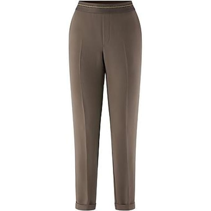 Enkellange broek pasvorm Regular Fit Van Fadenmeister Berlin beige