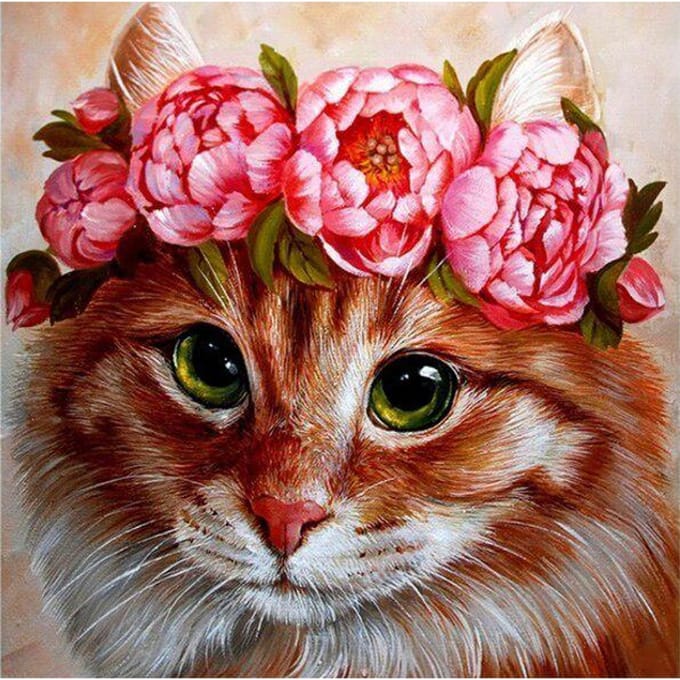 Diamant peinture Animal chat diamant broderie Animal fleur point de croix 30x30CM red