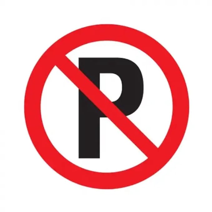 Pickup bord rond diameter 30 cm - Verboden te parkeren