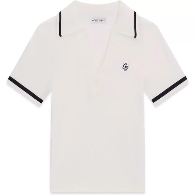Guess Jeans W6grz1z3p32 Korte Mouw Poloshirt Wit M Vrouw