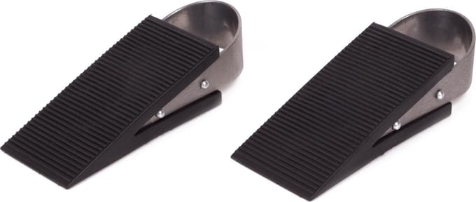 Benson Deurstopwiggen - 2x - zwart - rubber - 13x5x3 cm - deurstopper