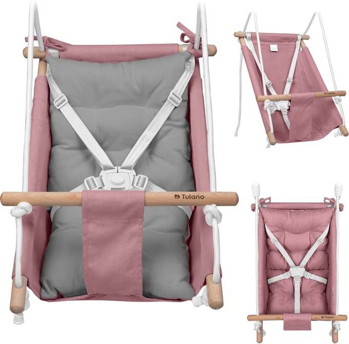 Tulano Hop 40 Babywipper - Babyschommel & Wieg - Roze/Grijs