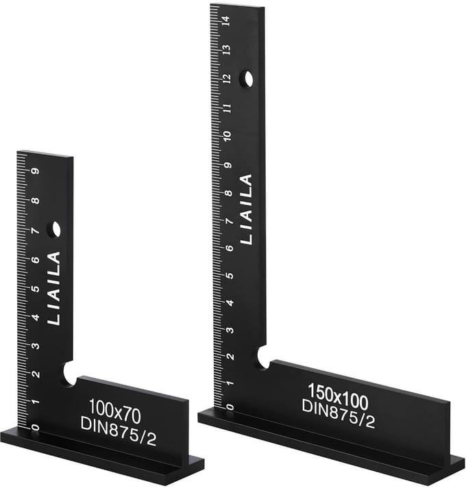 Solidchoice - Set van 2 Metalen Haakjes met Meetlat