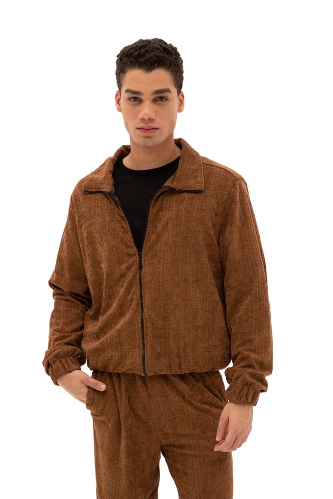 Heren fluwelen rits voor sweatshirt