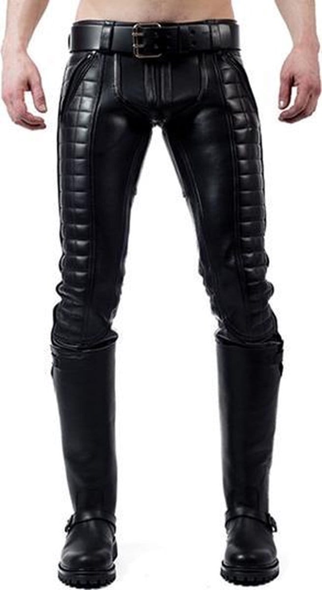 Mister b leather indicator jeans black stitching-piping 28