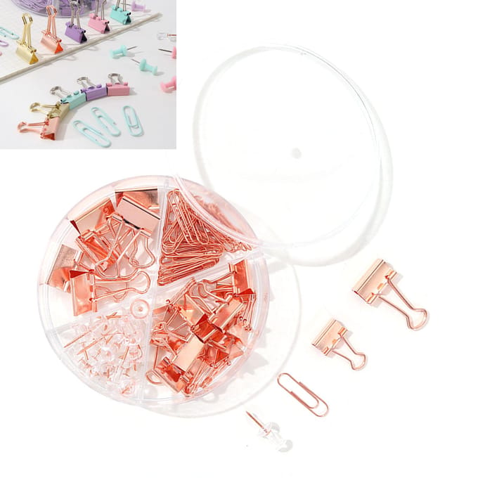 Paperclips Binderclips Assorti Multifunctionele Punaise Sets met Doos voor Kantoor School Document