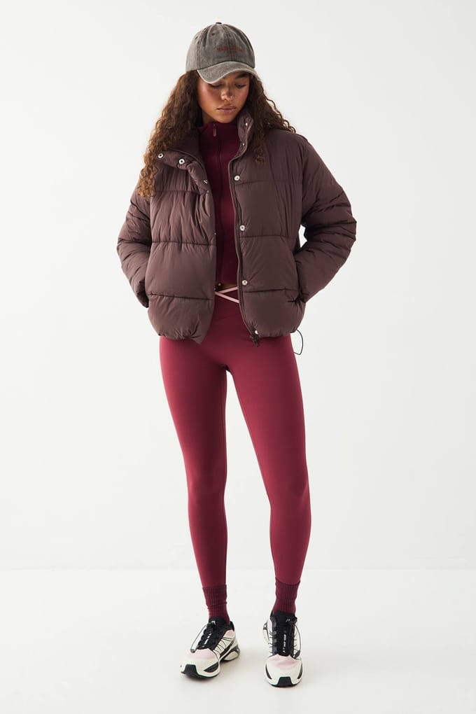 Dames DSGN Studio Sport Doorritspuffer Jas | Chocolate | Maat: Medium