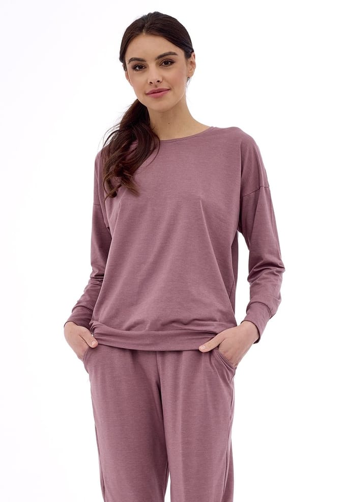 Cornette Dames Pyjama Huispak Winter Lange Mouw Lange Broek Gabi Roze 800/405 38 / M
