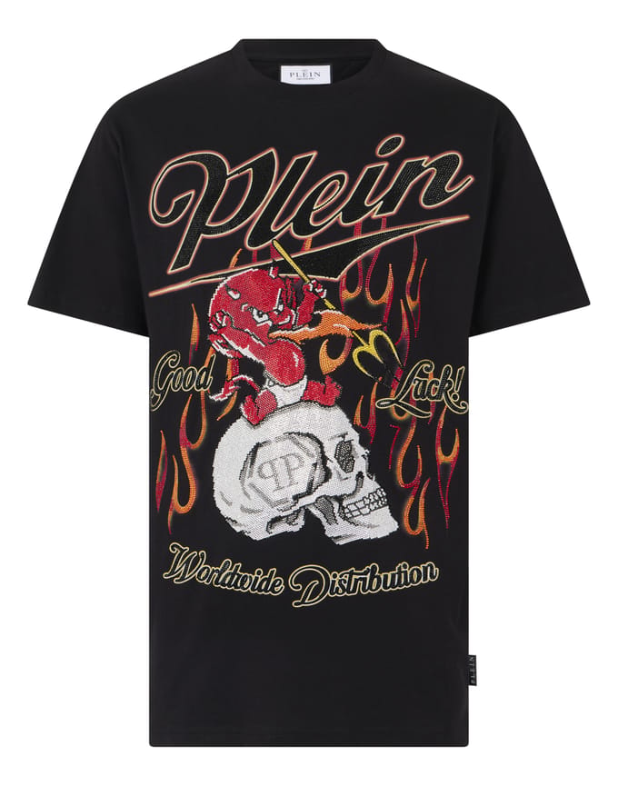 Round Neck T-Shirt Little Devil Crystal