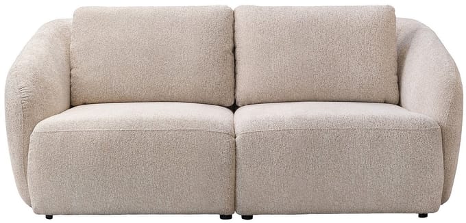 Vente-unique Tweezitsbank in beige chenillestof LIRUNO