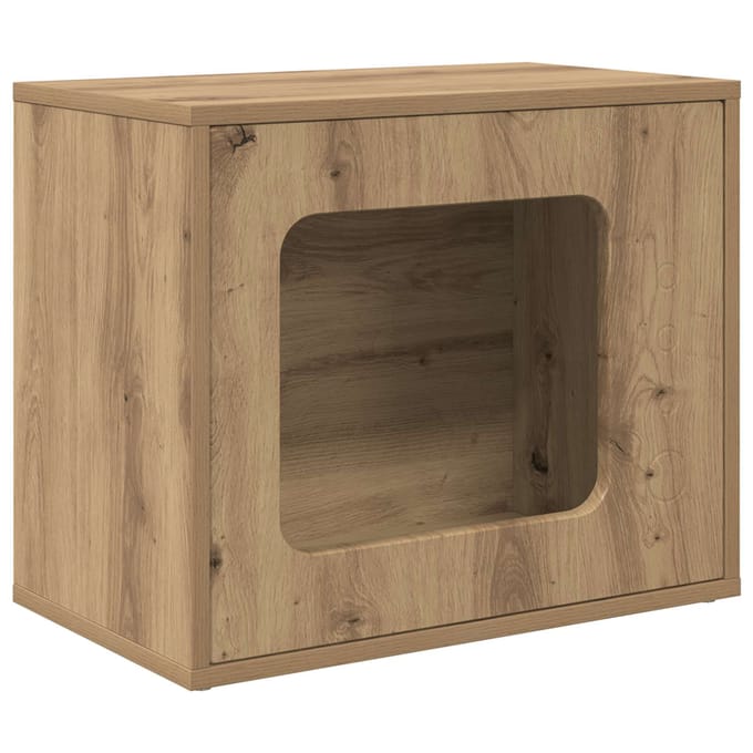Maison pour Chat Design Chêne Rustique 51 x 30 x 42,5 cm Bois d'Ingénierie