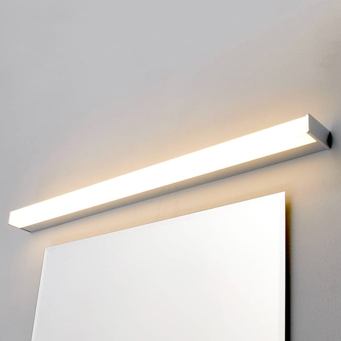Lindby LED wandlamp Philippa, hoekig, 89 cm, chroom, IP44