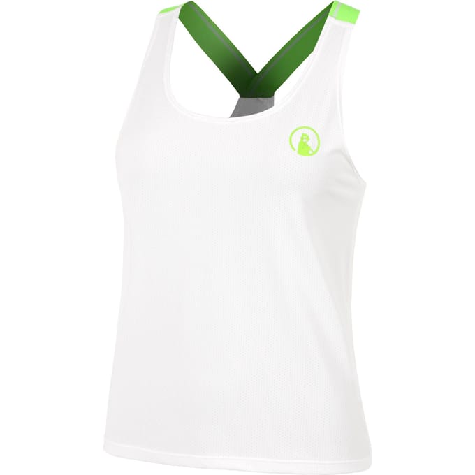 Quiet Please Wild Serve & Volley 2.0 Tanktop Dames-Wit,Neongroen