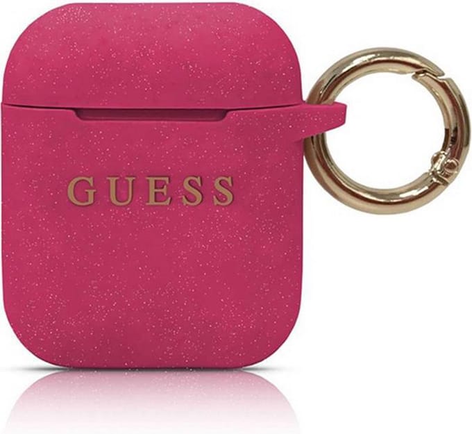 GUESS GUACCSILGLFU AirPods cover fuchsia / fuchsia Silicone Glitter