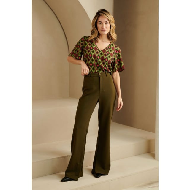 Lofty Manner PH16 - Blouse Naila - Green Pink Aztec - S