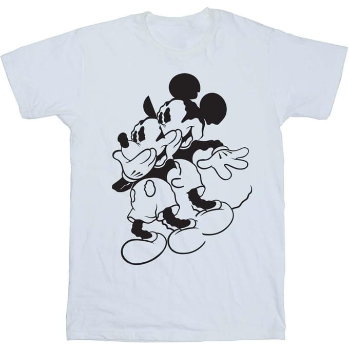 Disney Heren Mickey Mouse Shake T-Shirt (Wit)