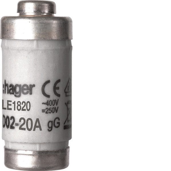 Hager D02 Smeltveiligheid 20A 400V Met Indicator - LE1820 [5 Stuks]