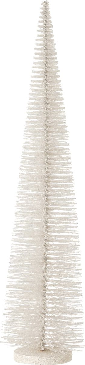 J-Line decoratie Kerstboom Glitter - kunststof - wit - large