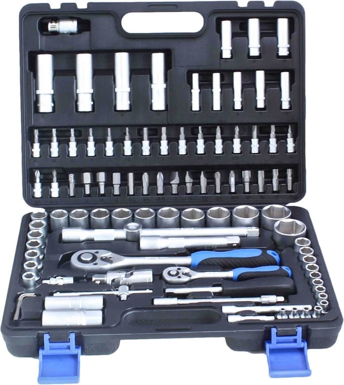 doppenset - 1/2 en 1/4 duims - doppendoos - gereedschapsset - ratelset - 94 delig - satra - asta