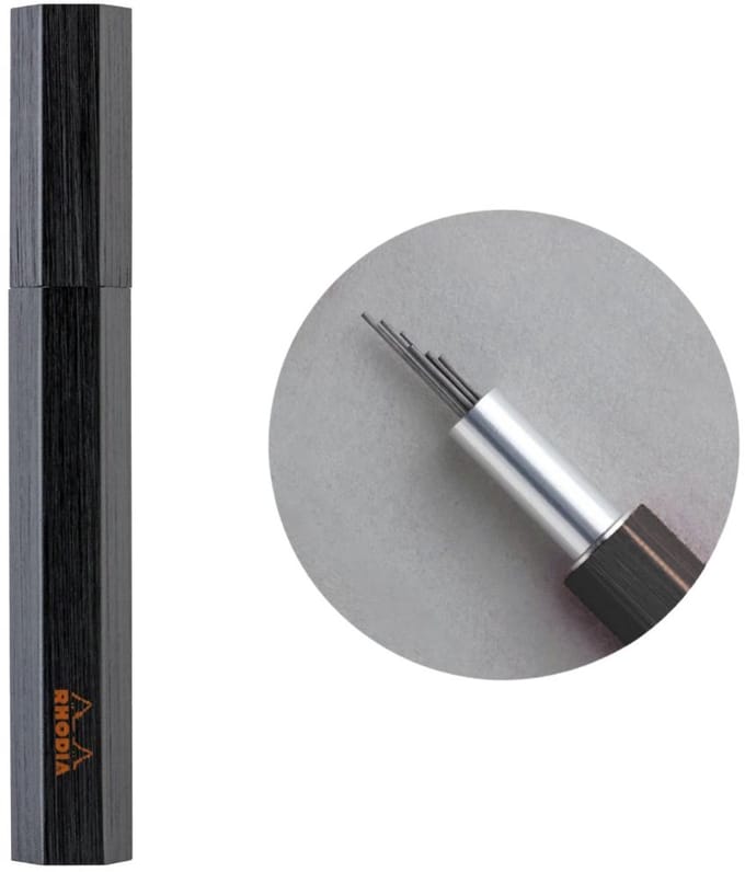 Rhodia scRipt - Vullinghouder - Zwart - Leads vulpotlood vulling - 0.5mm - Navulling - B - koker 20 stuks