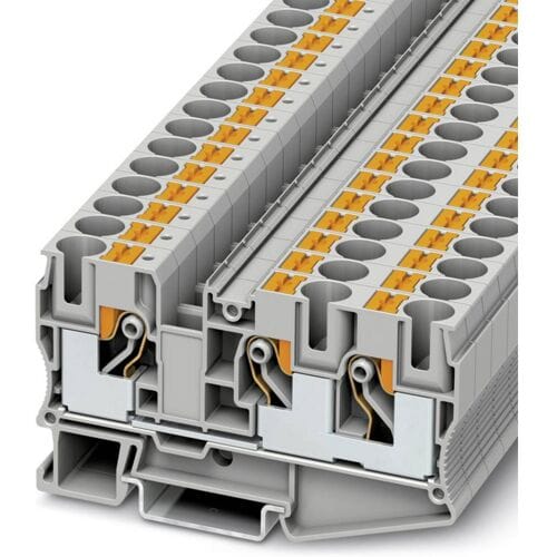 Phoenix Contact 3208746 Doorgangsklem 10.2 mm Snelaansluiting Grijs 50 stuk(s)