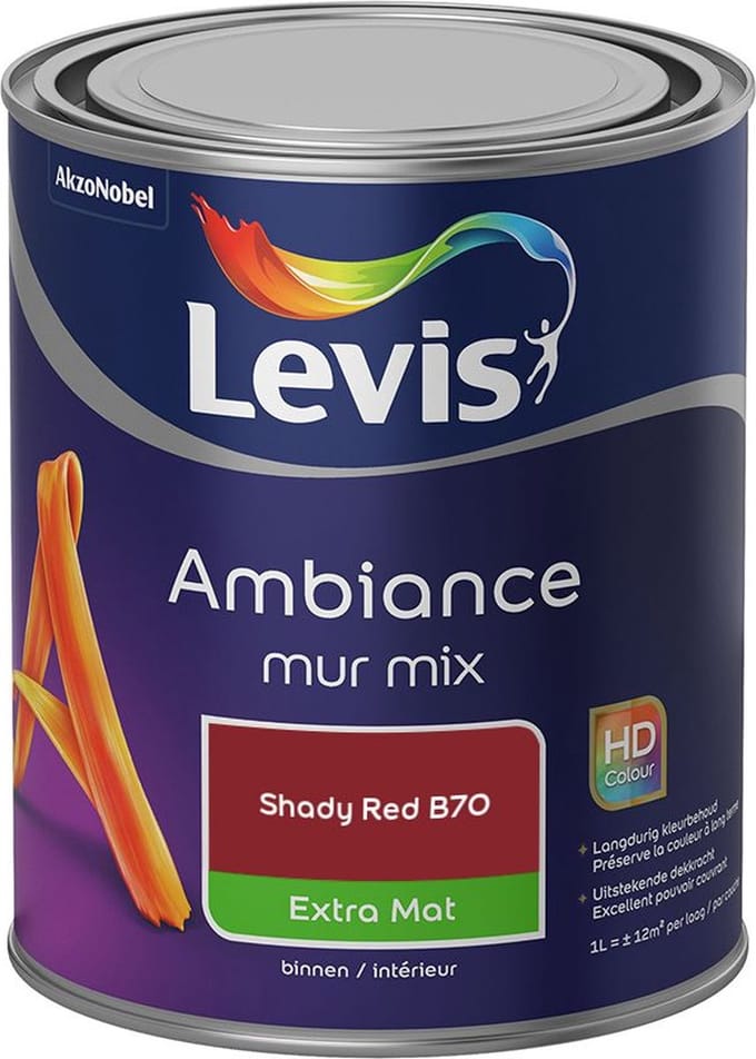 Levis - Ambiance Mur Extra Mat Mix - Shady Red B70 - Mengverf - 1 L