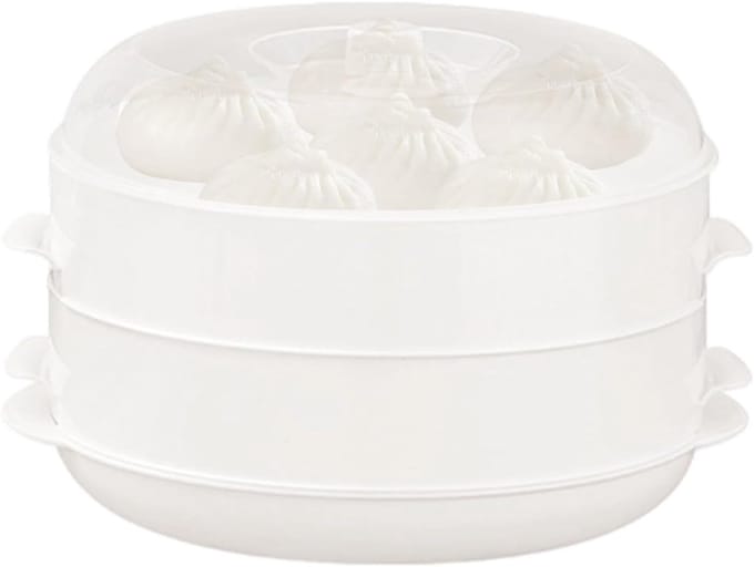 Magnetron Steamer - Stoompan Magnetron - Gezond Koken - Efficiënte Stoomcontrole - 22x16.5cm - Wit