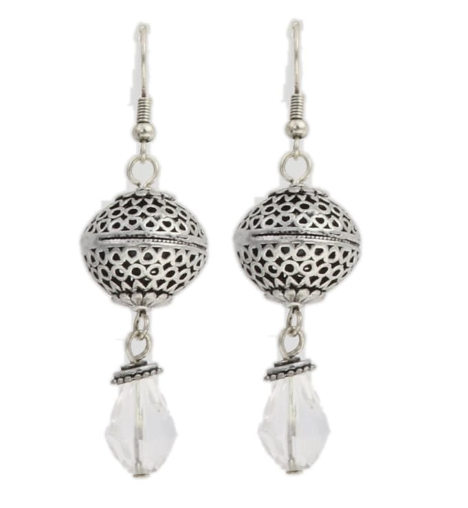 Behave - Oorhangers dames - zilverkleur kristal - boho chic stijl