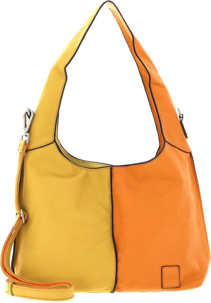 FREDsBRUDER Leren Schoudertas FB Midi Hobo Multicolour Yellow & Melon Veelkleurig
