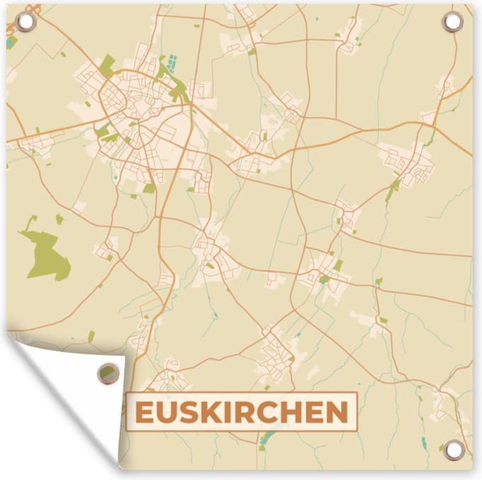 Tuindoek Plattegrond - Euskirchen - Kaart - Stadskaart - Vintage - 100x100 cm