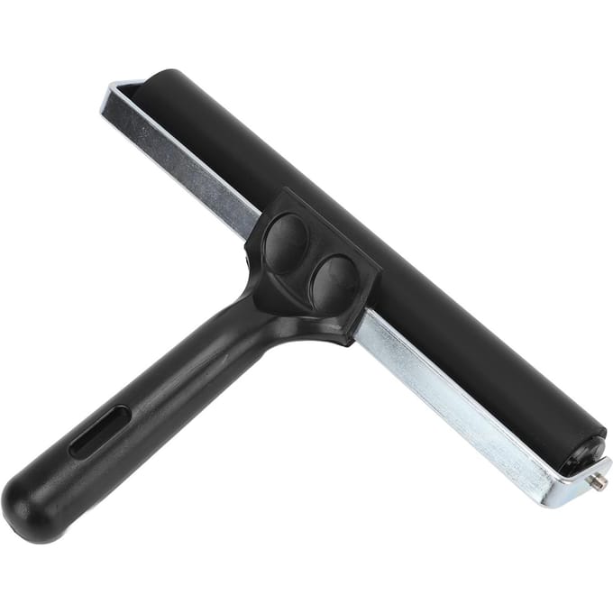 20cm Drukroller Hoge Elasticiteit Rubber voor Schilderen Kunst Ambacht Olieverf Prentkunst met Antislip Plastic Handvat black