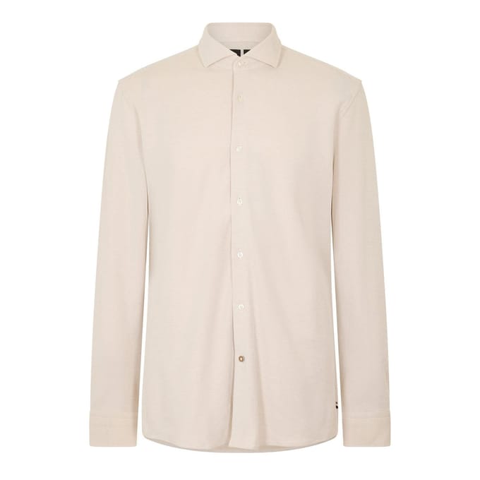 Boss Heren Hank Oxford Spread Collar Shirt (Licht Beige)