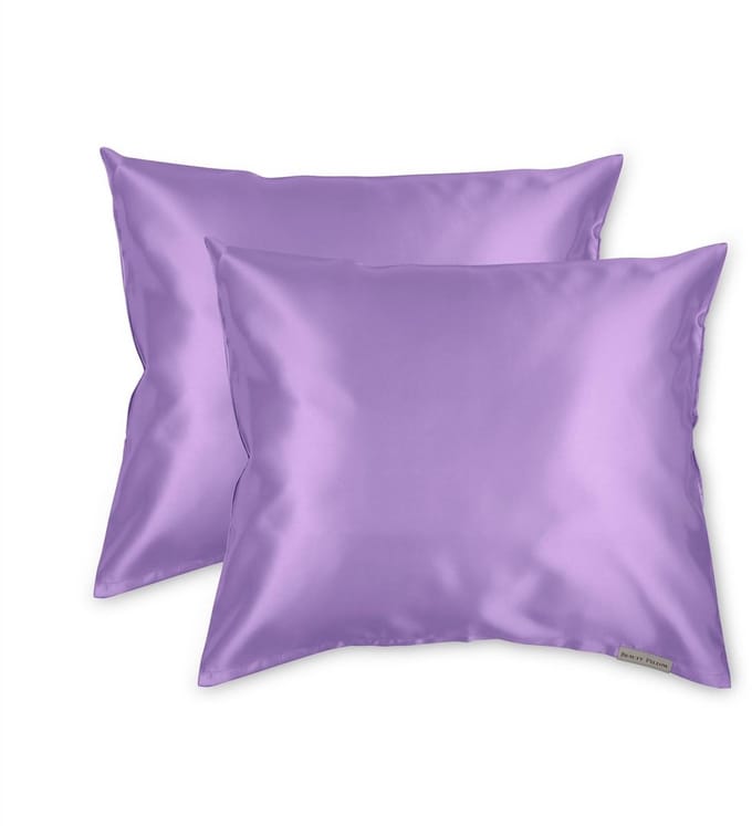 Beauty Pillow® - Satijnen Kussenslopen - Voordeelset - Duo Pack - 60x70 cm - Lila