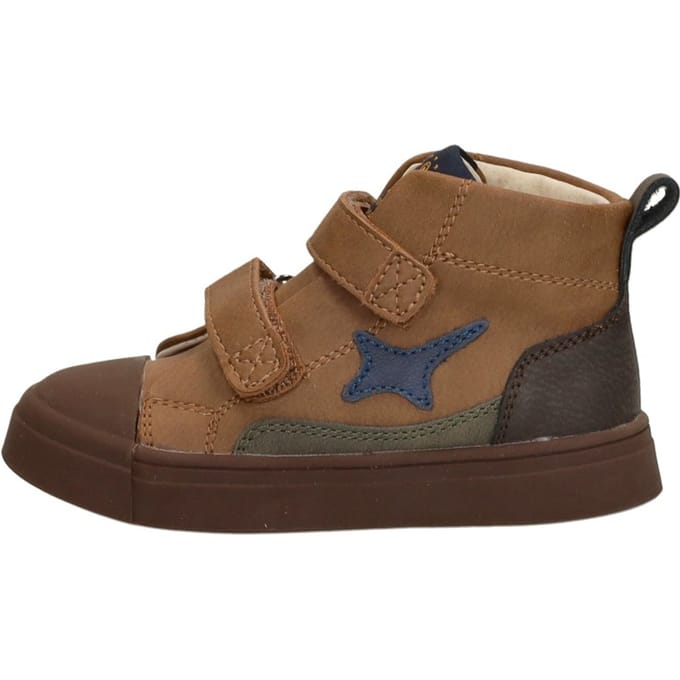 Shoesme Cognac Bootie Met Patches - Sneakers Kinderen - Jongens - Cognac - Microfiber nubuck - Maat 24