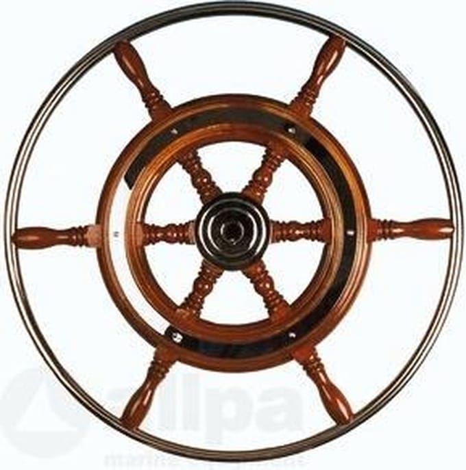 Allpa mahonie Stuurwiel Type 3 met RVS Hoepel  Ø 49 cm