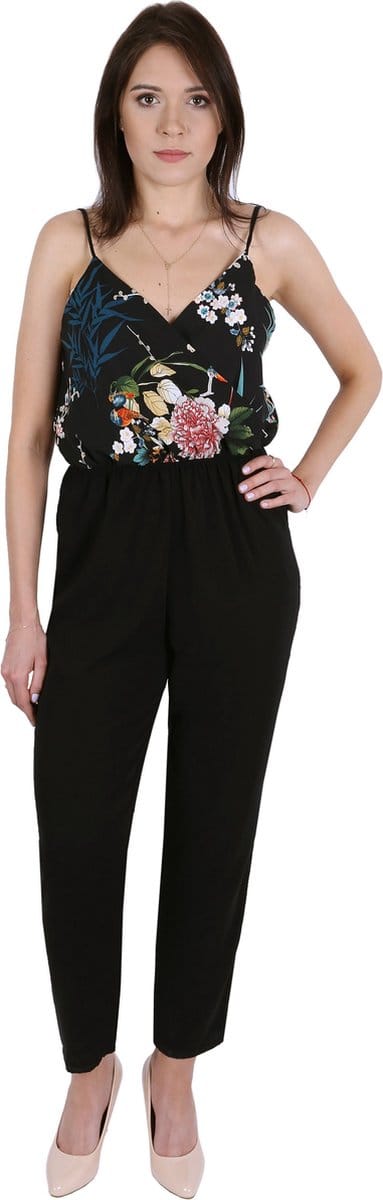 John Zack Zwarte jumpsuit, bloemen top