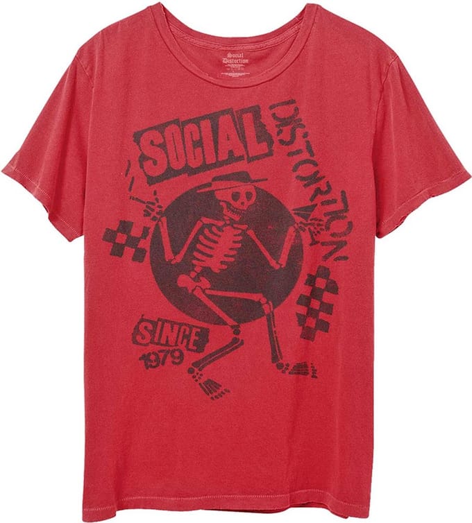 Social Distortion - Speakeasy Checkerboard Heren T-shirt - S - Rood