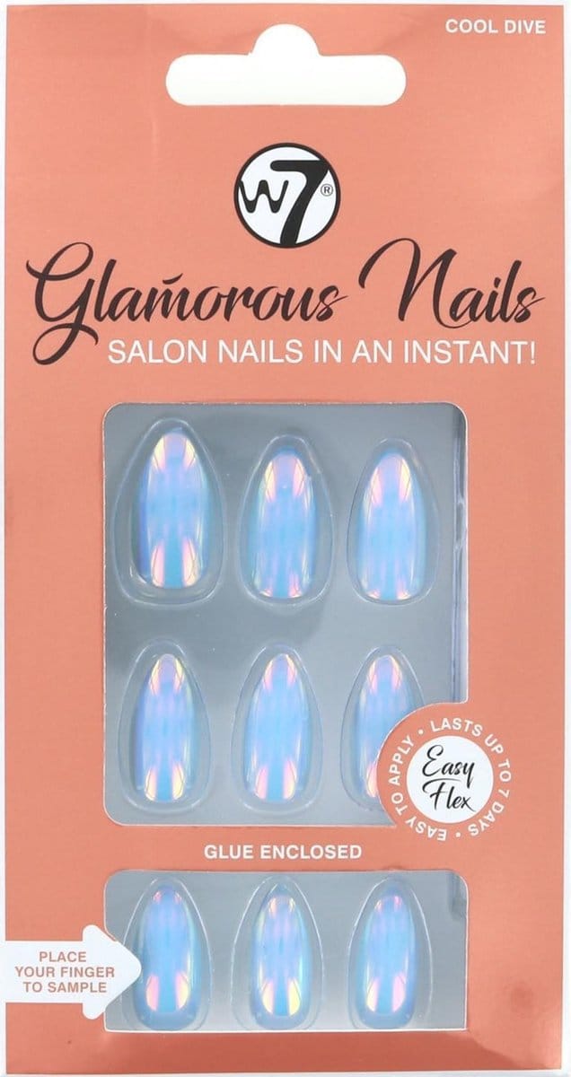 W7 Glamorous Nails - Cool Dive (met nagellijm)