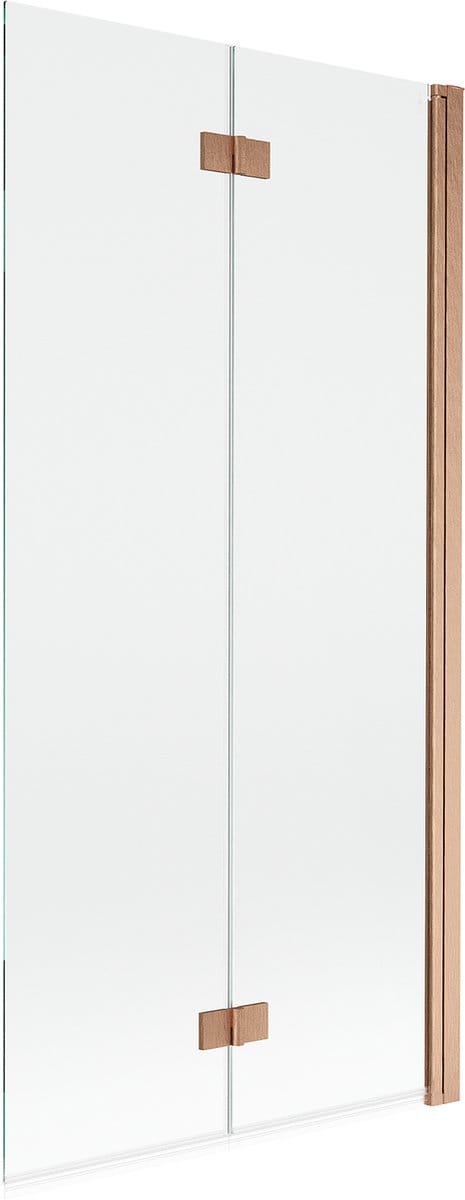 Mexen Mist douchewand 2-delig rechts 90 x 150 , transparant, geborsteld koper - 8A9-090-002-65-00-P
