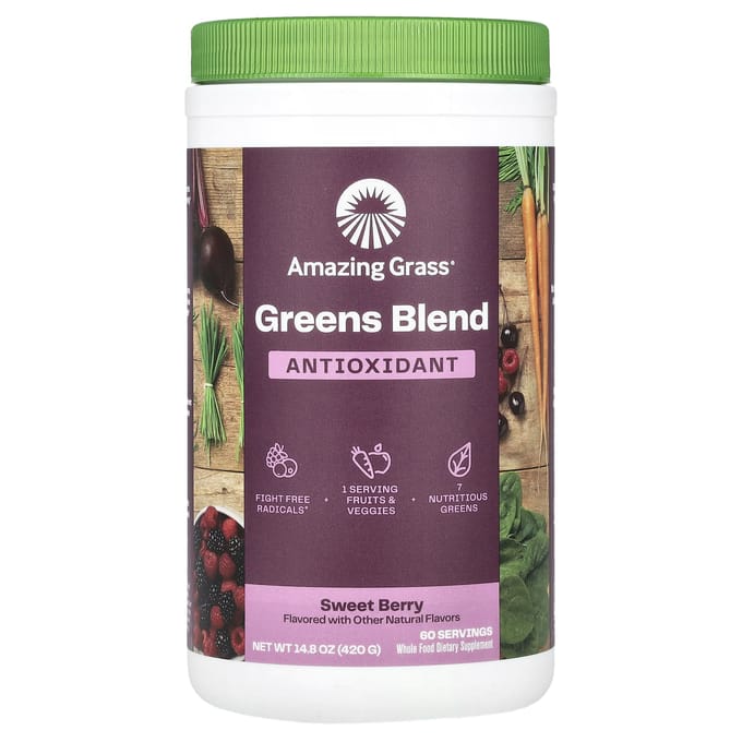 Amazing Grass, superaliment vert, antioxydants, baies sucrées, 410 g (420g)