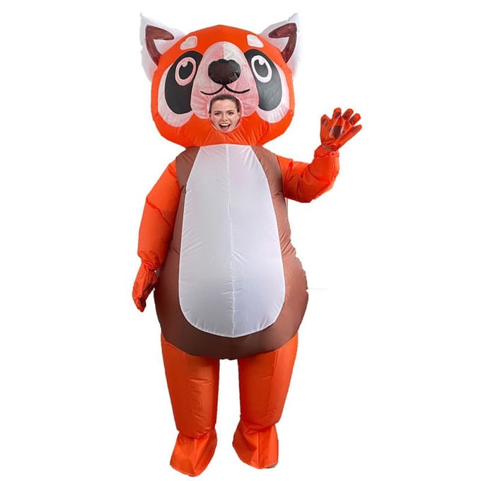 Oranje Panda Opblaaskostuum, Volwassene 150-190cm oranje