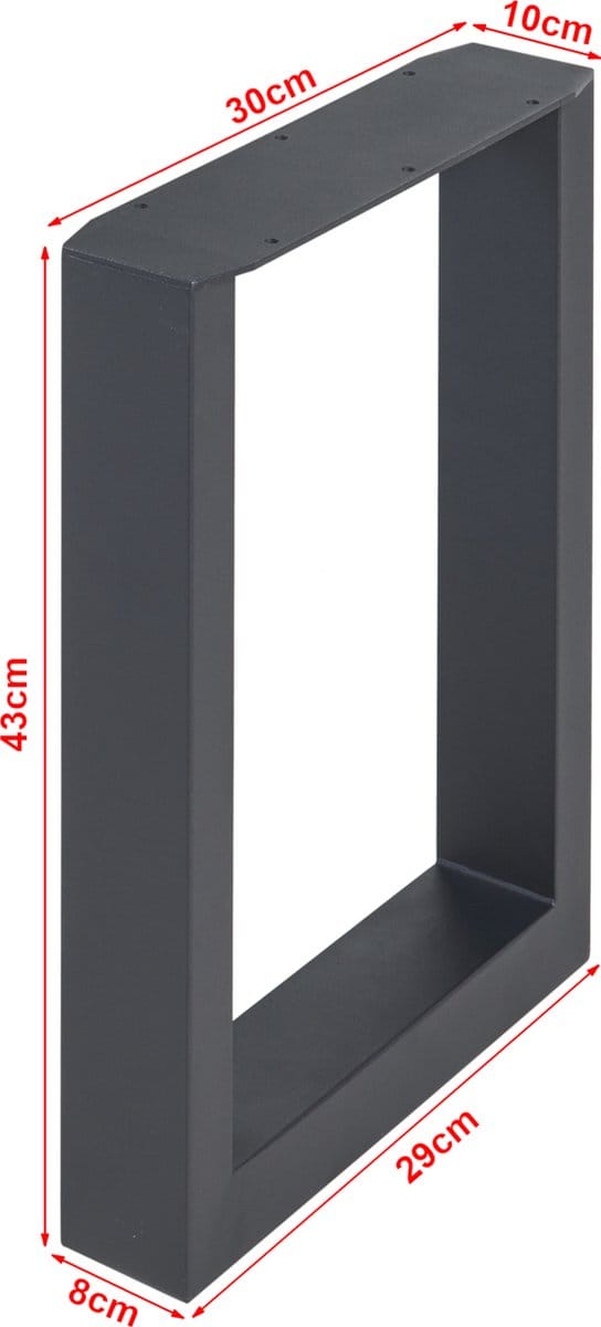Stalen onderstel Makers set van 2 tafelpoot 43x30 cm zwart [en.casa]