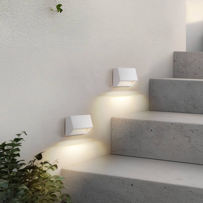 Lindby LED buiten wandlamp Appeso, breedte 10 cm, set van 2