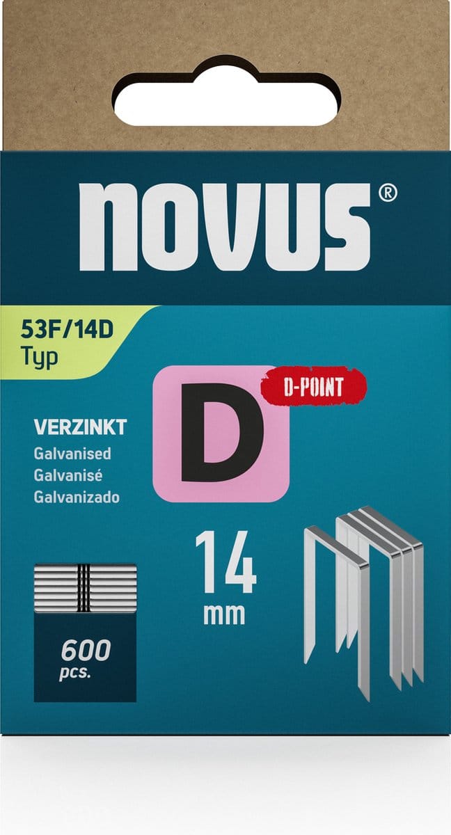 Novus Tools 042-0793 Nieten met plat draad Type 53F 600 stuk(s) Afm. (l x b) 14 mm x 11.3 mm