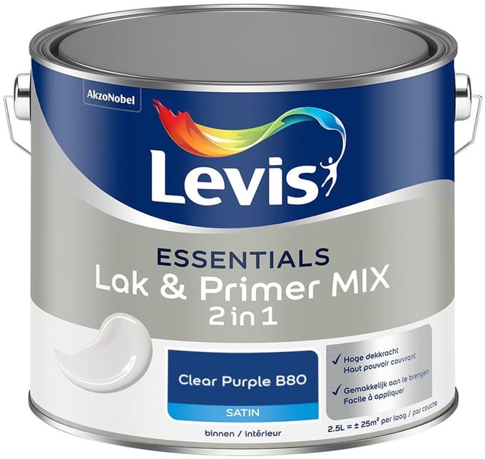 Levis - Essentials Lak & Primer Mix - Clear Purple B80 - Mengverf - 2,5 L